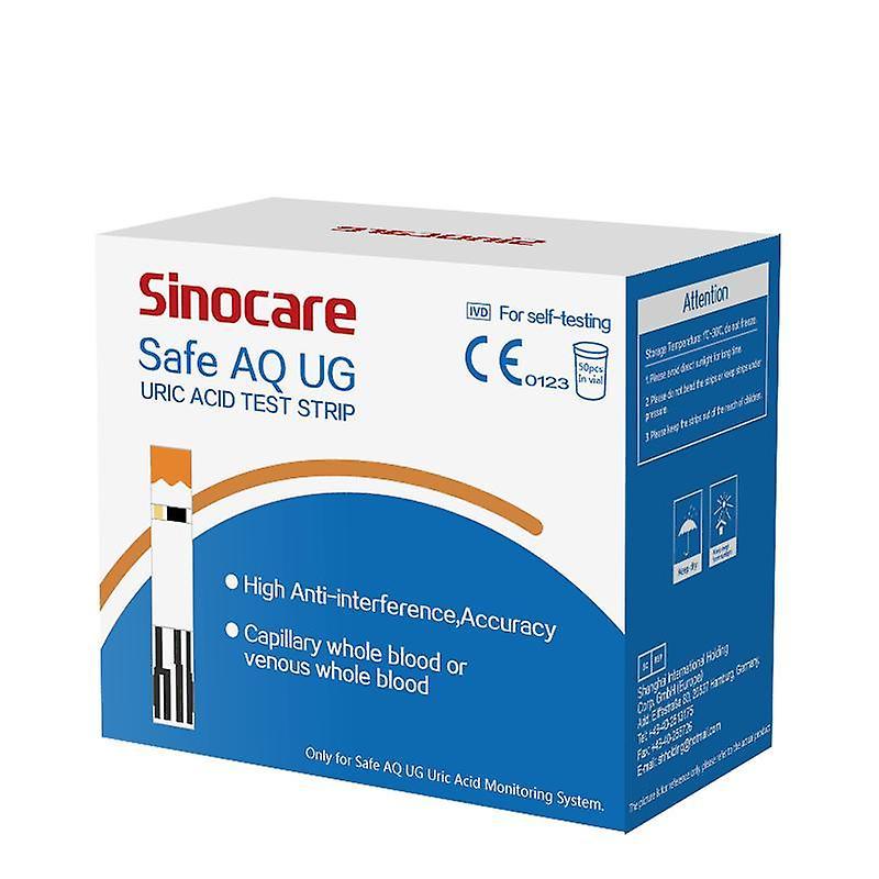 Sinocare Safe AQ UG Uric Acid Strips and Lancets 50PCS 50U strips