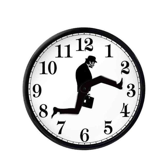 Camila Monty Python Inspired Silly Walk Wall Clock Creative Silent Mute Clock Wall Art-COLOR:black