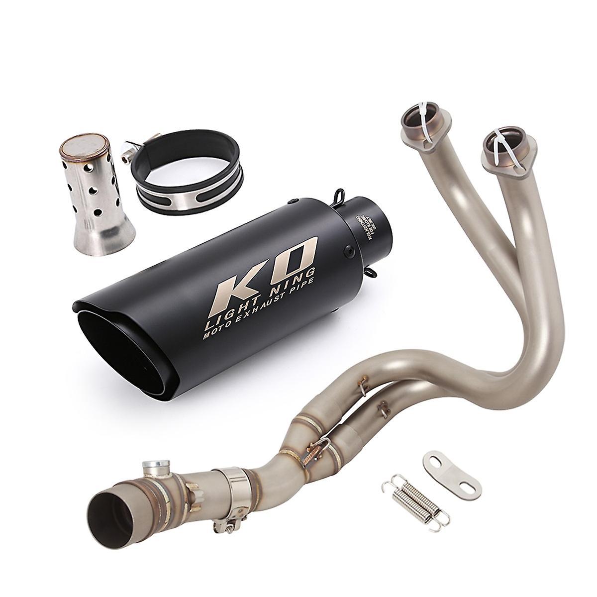 Jelivey For Kawasaki Z650 Ninja 650 Versys 650 Z650RS ER6N ER6F Motorcycle Full Exhaust System Front Link PIpe Muffler Escape DB Killer Model 3