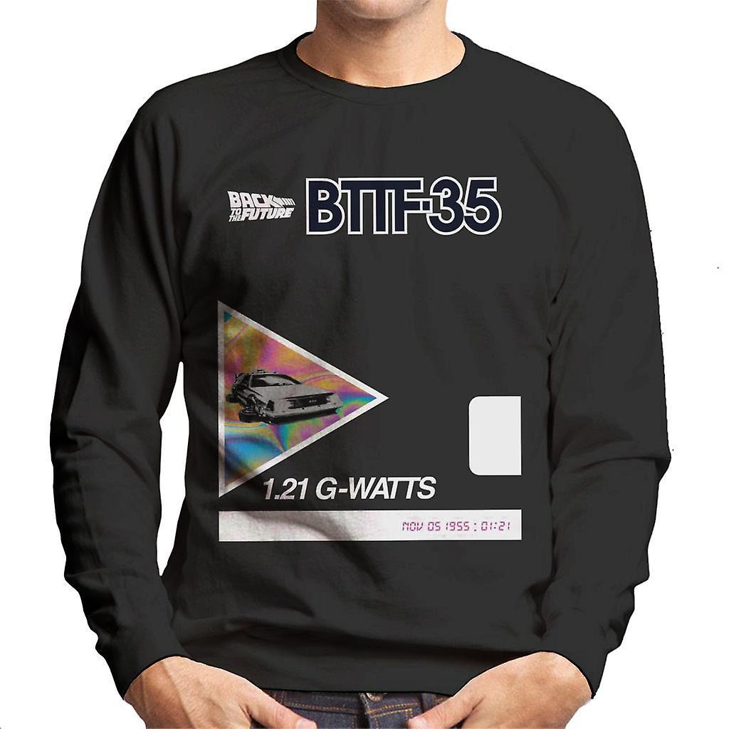 Back to the Future 35th Anniversary Psychedelic Marble Design Men's Sweatshirt Black Small