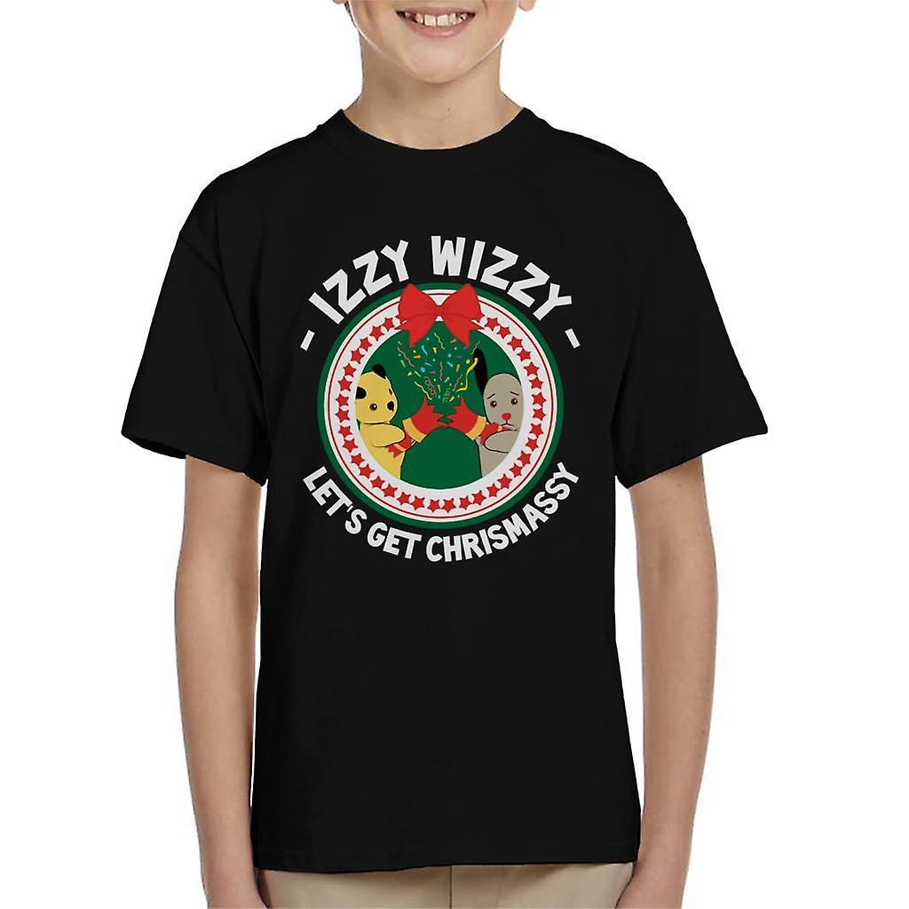 Sooty Christmas Izzy Wizzy Lets Get Chrismassy Kid's T-Shirt Black Small (5-6 yrs)