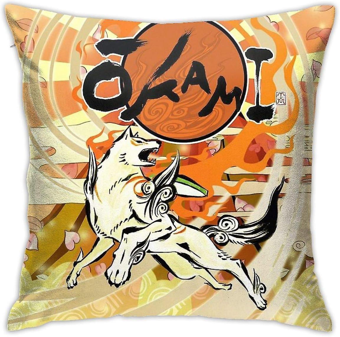 Kerota Okami1 Cushion Throw Pillow Cover Decor Pillow Case For Sofa Bedroom 18"x18" AA-15636 45x45cm