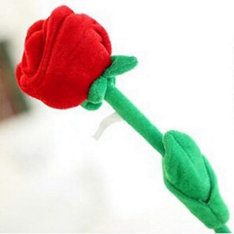 Kakanwo Kids Toys Simulation Plush Rose Assorted Colors Rose Long Flexible Stem For Decoration Red