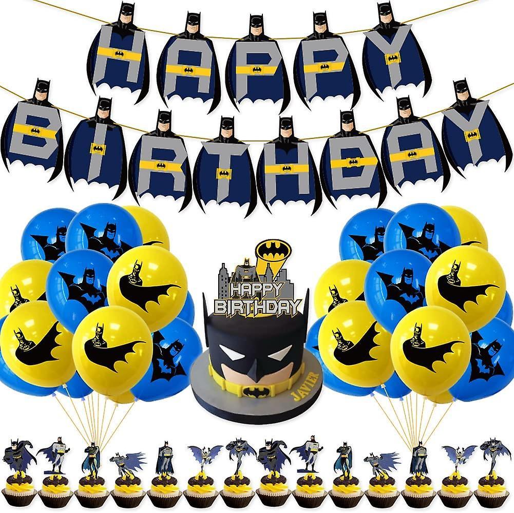 Wjiaer Batman Balloon Birthday Decorations Batman Theme Birthday Party Decor Include Banner Cake Topper Balloons For Kids Birthday Party Supplies