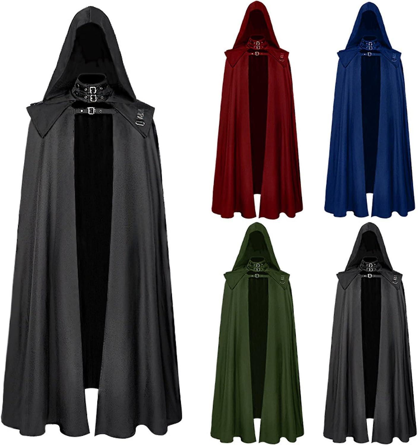 Morakot Wizard Robes, Men & Women's Tunic Hooded Robe Halloween Cosplay Costume Robe Cloak Cape 01-blue XX-Large