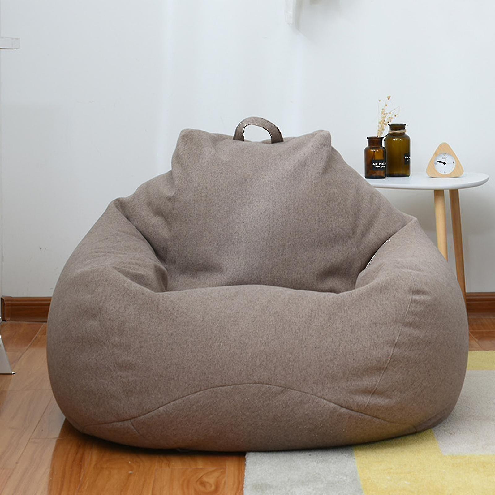 Cryin Extra Large Bean Bag Chairs Couch Sofa Cover Lazy Lounger For Adults Kid Indoor Brown 100 * 120cm