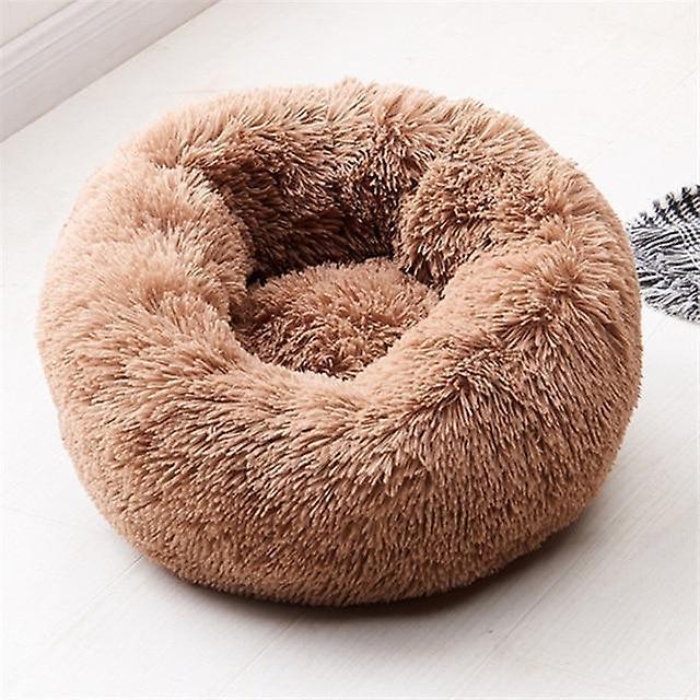 Slowmoose Washable Round Plush Super Soft Cotton Mat & Bed For Pet Dog Cat Dark coffee 80cm