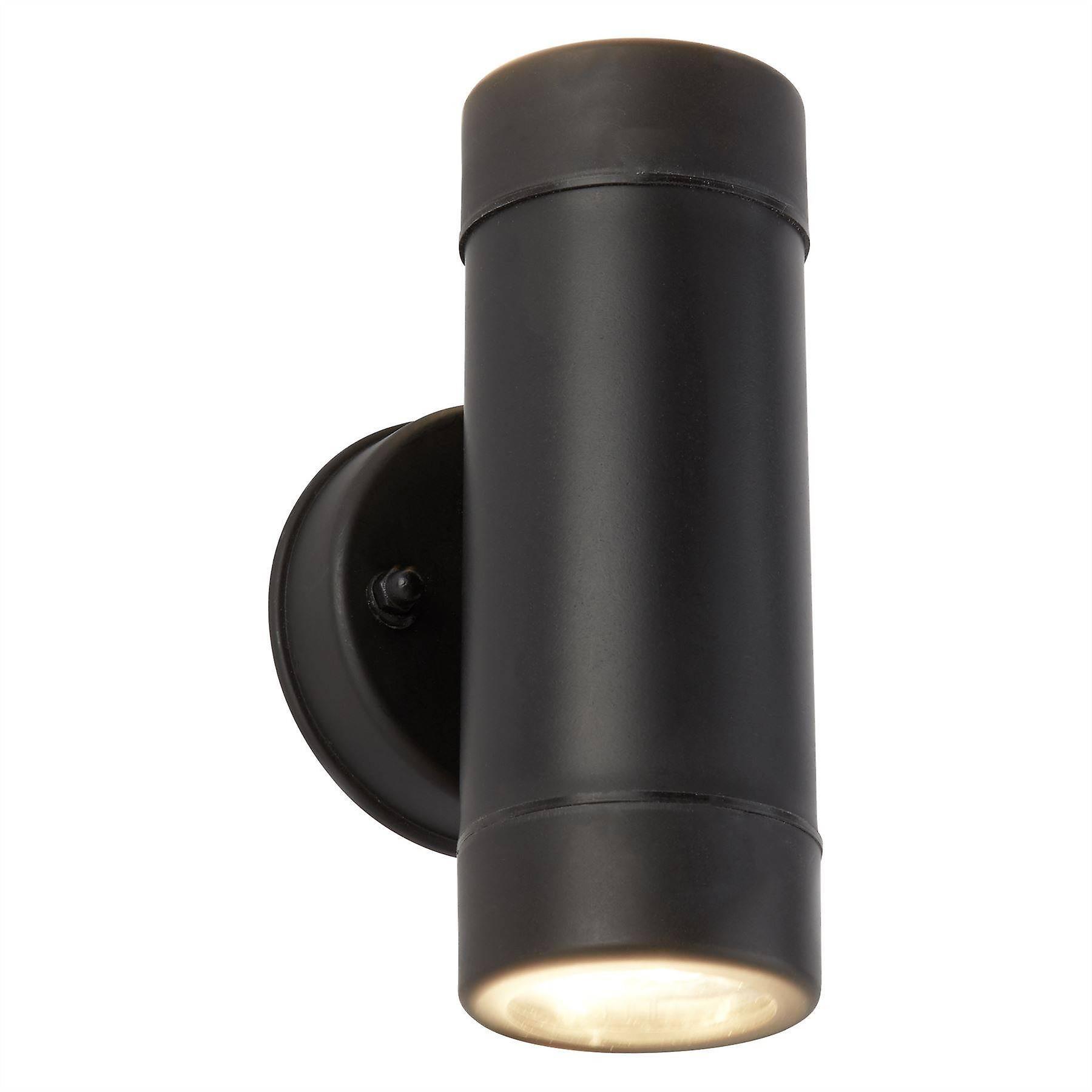 Searchlight Lighting 2 Light Outdoor Up Down Wall Light Black IP44, GU10