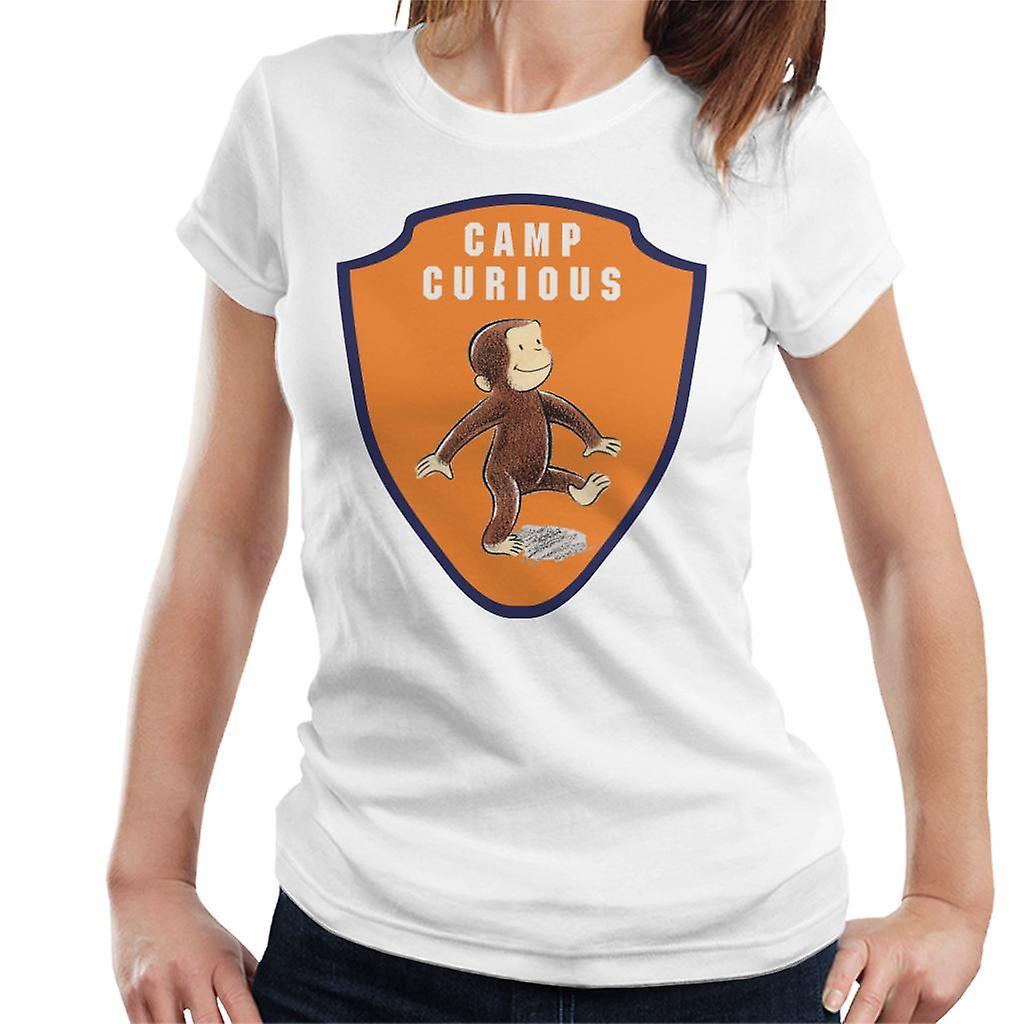 Curious George Camp Badge Women's T-Shirt White Large