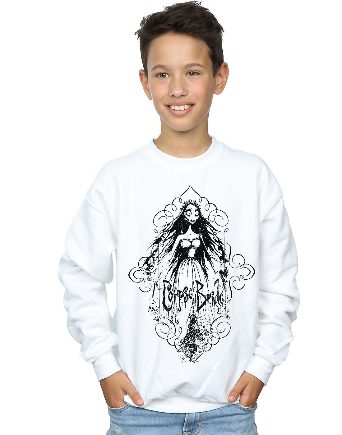 Absolute Cult Corpse Bride Boys Sketched Bride Sweatshirt White 12-13 Years