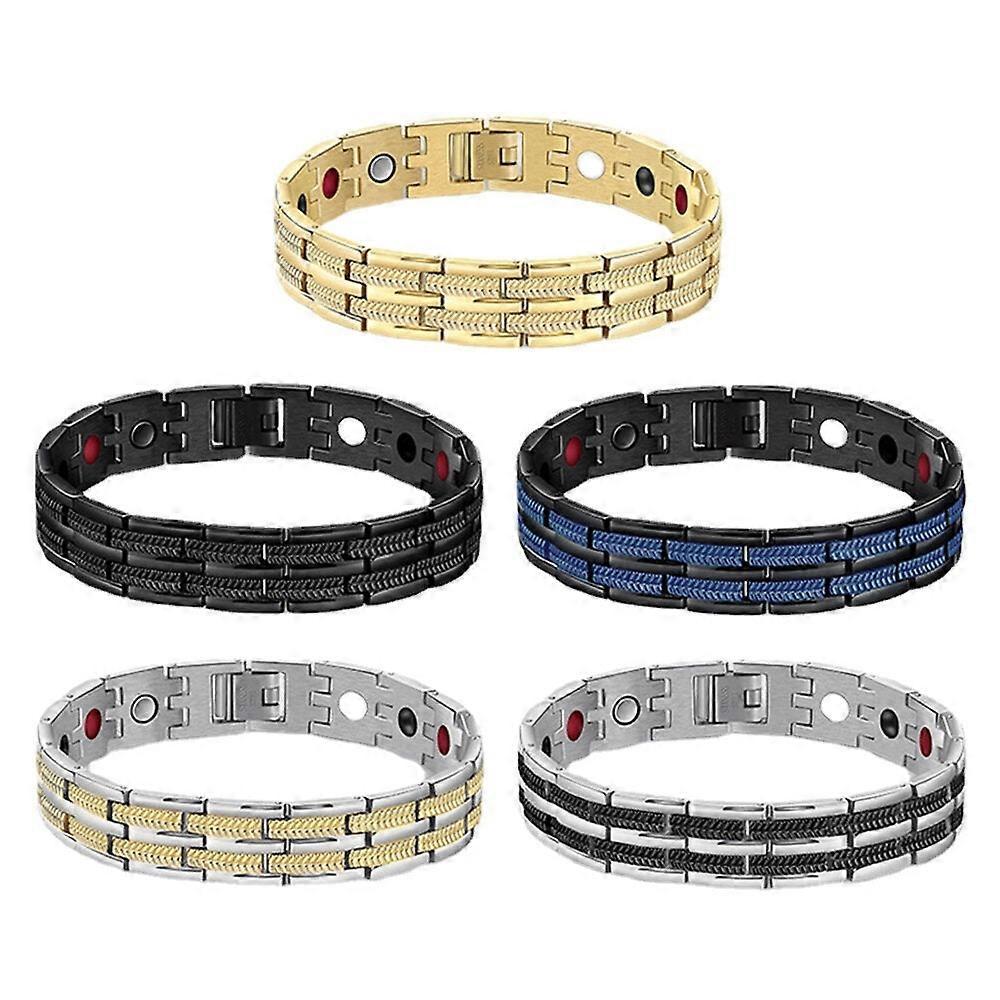 Xinanduo 1 Pcs Men's Fashion Detachable Titanium Steel Magnet Magnetic Therapy Bracelet For Health Care Anti- Gold Silver