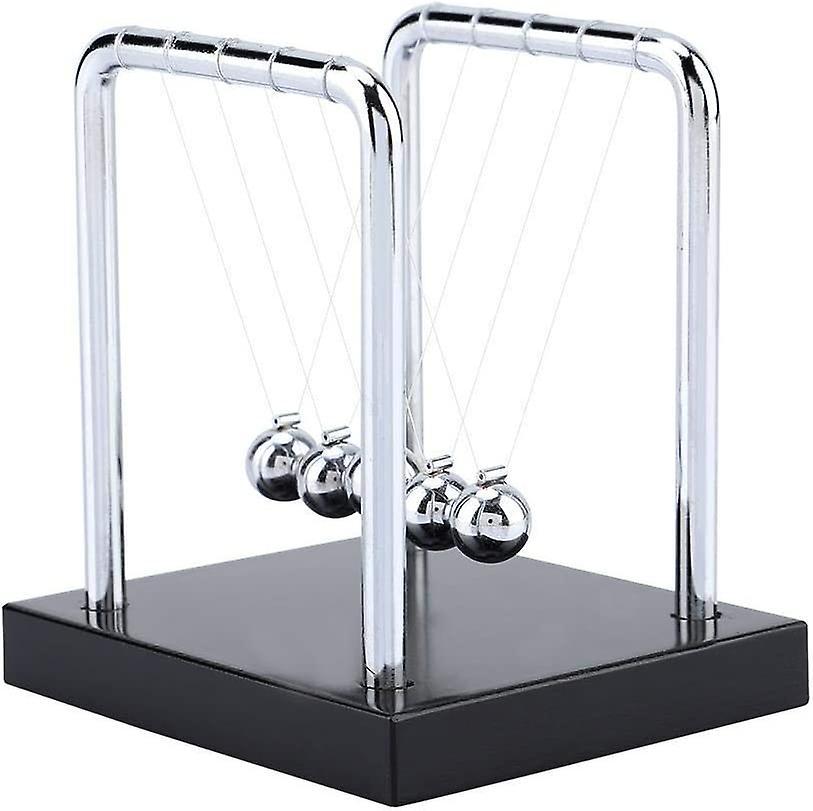 Tcgg Newton Pendulum, Classic Shot Put Pendulum, 5 Balls, Physics Decoration For Office & Desk, Ball Pendulum, Silver, 9 * 7.5 * 9.5 Cm