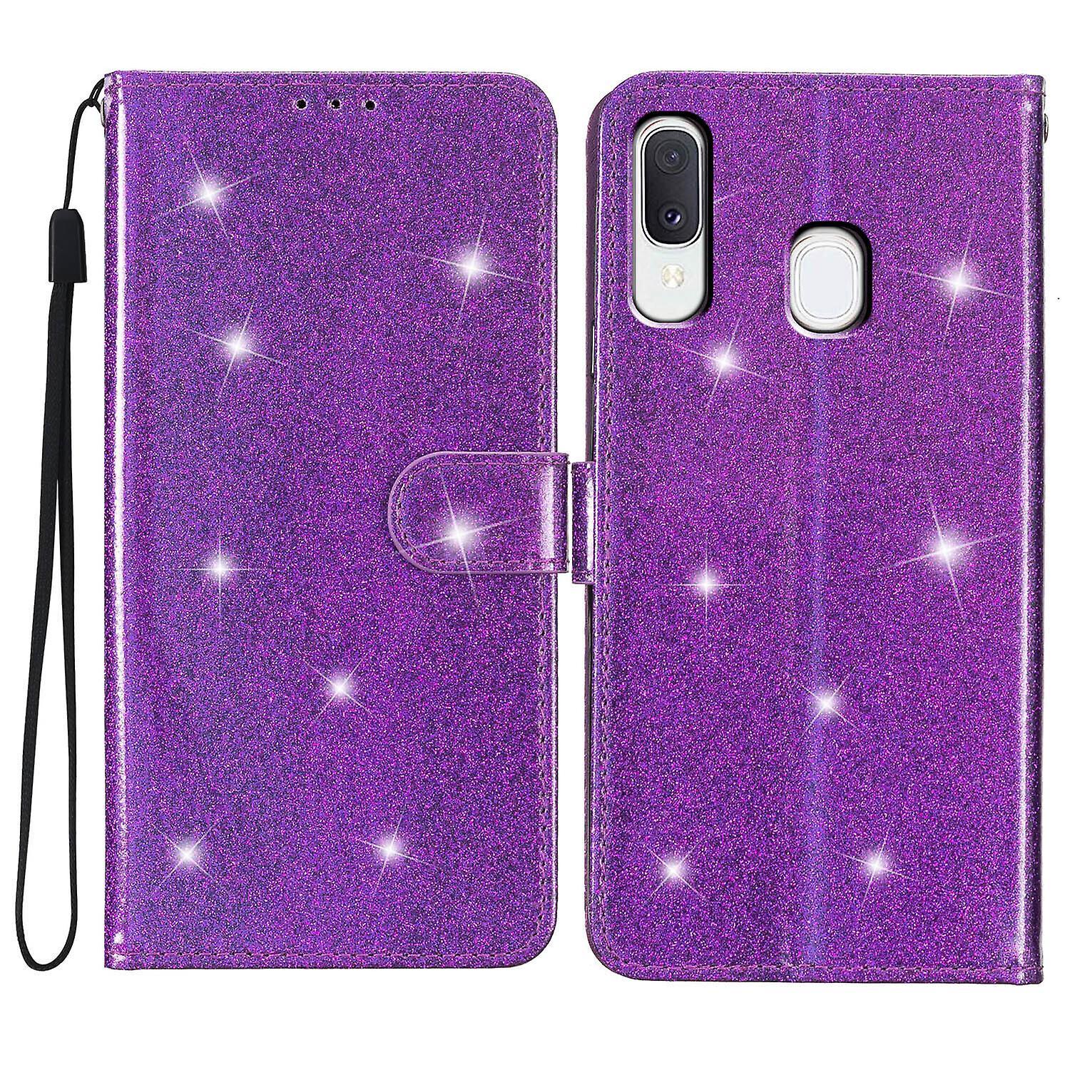 Gangxun Case For Samsung Galaxy A20e Luxury Bling Pu Leather With Card Holder Flip Wallet Cover Compatible With Samsung Galaxy A20e Purple