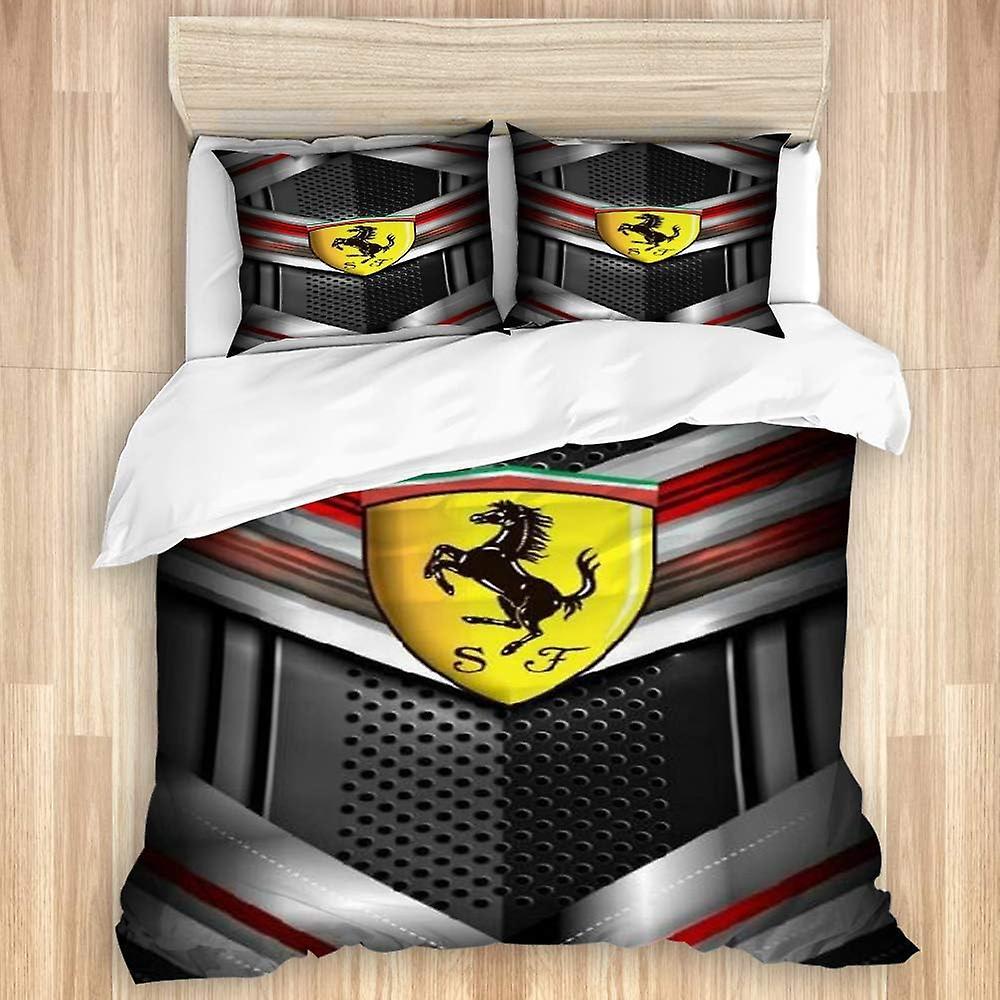 Kerota Adult Bedding Set, Ferrari, Duvet Cover + Pillowcases 135*200 CM King220x240cm