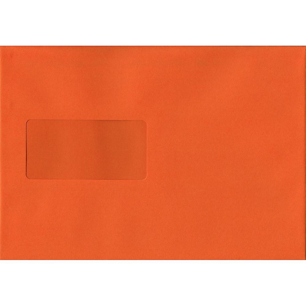 ColorSono Pumpkin Orange Peel/Seal C5/A5 Coloured Orange Envelopes. 120gsm Luxury FSC Certified Paper. 162mm x 229mm. Wallet Style Envelope. 100