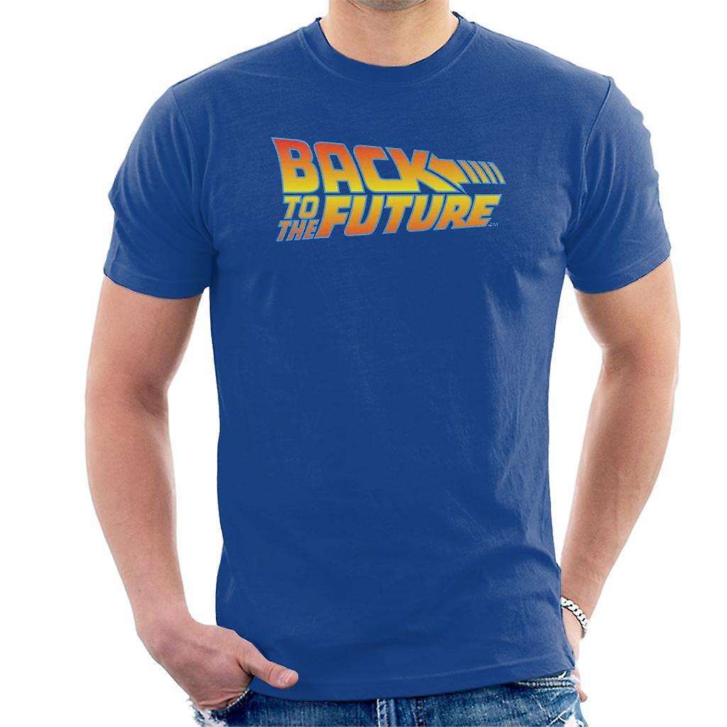 Back to the Future Classic Movie Logo Men's T-Shirt Royal Blue XX-Large