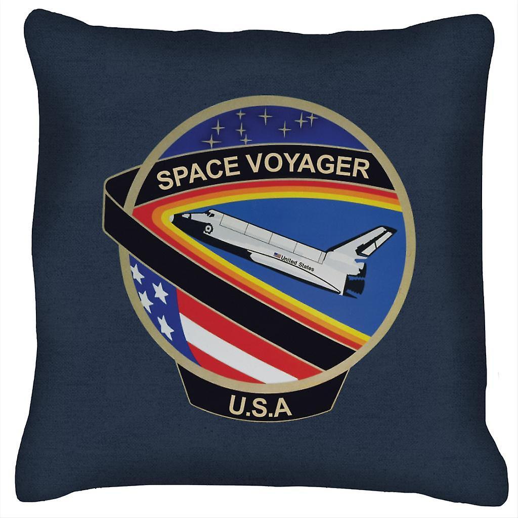 NASA STS 61C Space Shuttle Columbia Mission Patch Cushion Navy Blue 40 x 40cm