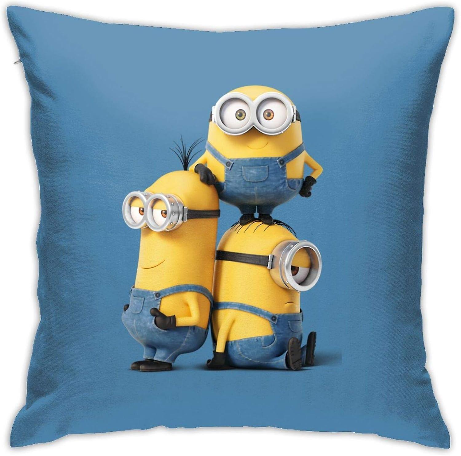 Kerota Minions Png Decorative Pillowcase Square Throw Pillow Office Home Cover 18x18in/45x45cm