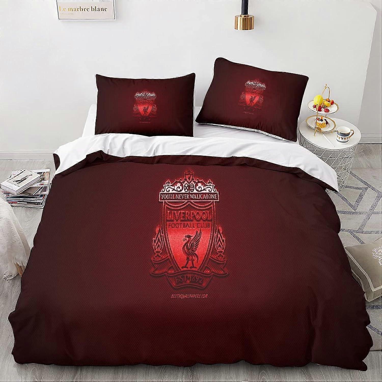 Kerota Liverpool Duvet Cover Bedding Set with Zipper Pieces Duvet Covers with Pillowcases Microfiber Double Duvet Covers 135*200 CM Single135x200cm