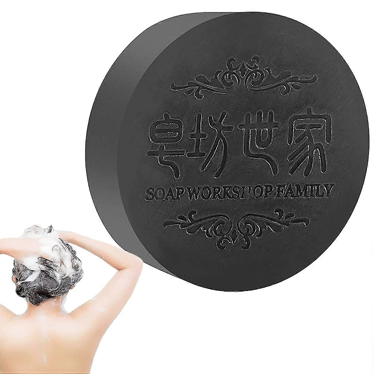 Frusde Black & Thick Hair, Fallopia Multiflora Shampoo Bar, He Shou Wu Shampoo Soap, Promotes Hair Growth and Prevents Hair Loss 1Pcs-100g