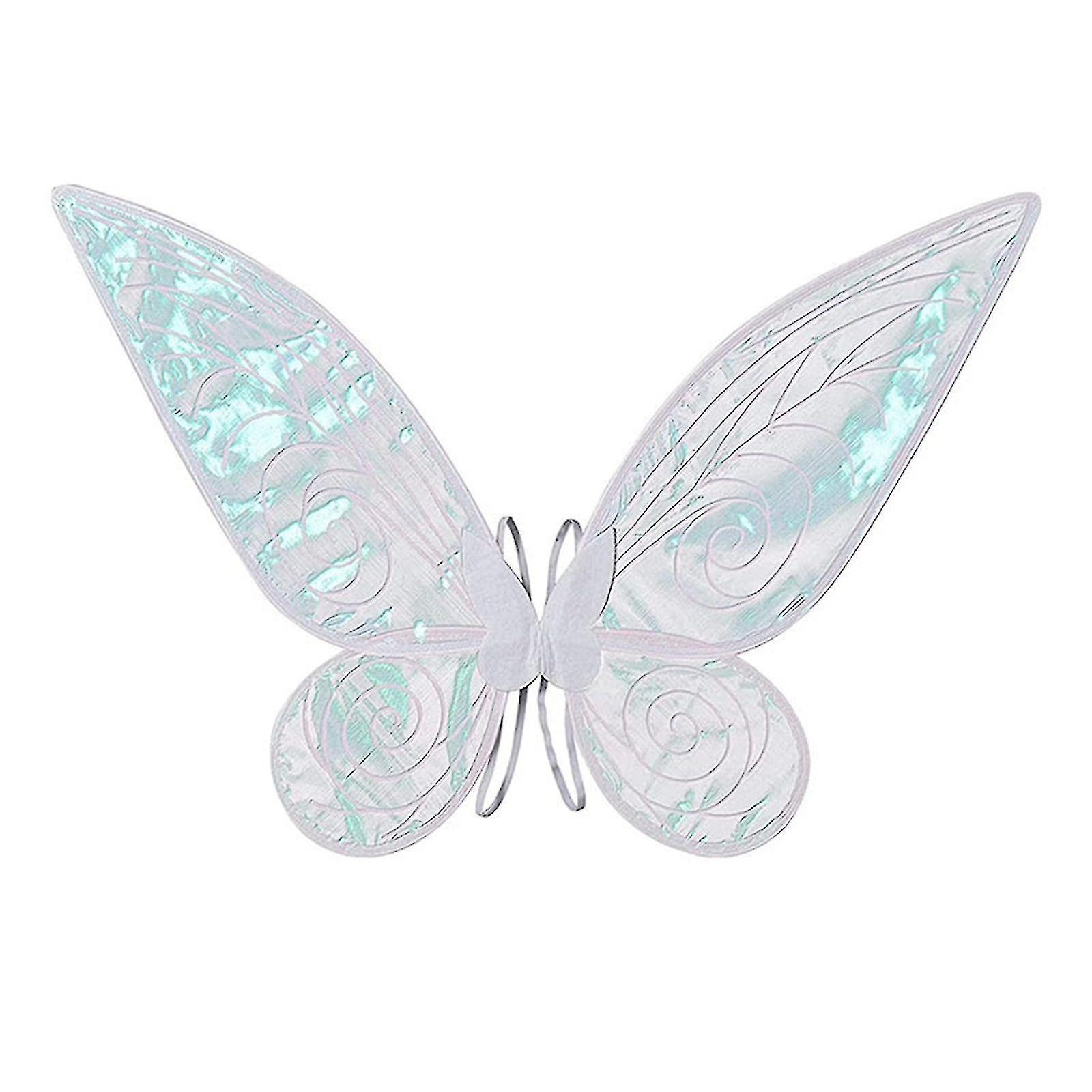 Unbrand Sparkling Fairy Wings For Adult Dress Up Sparkling Sheer Wings Halloween Fairy Costume Angel Wings For Kids Girls Women white