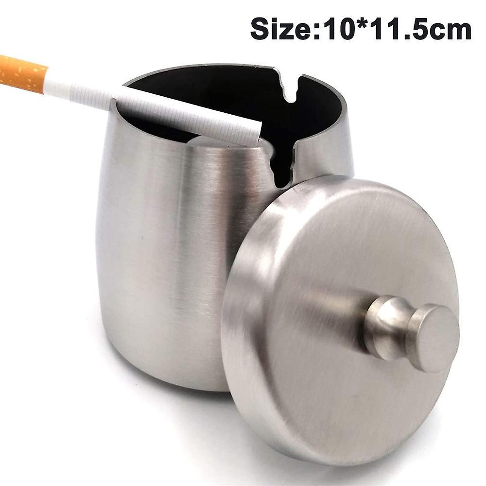 unbrand Windproof Ashtray For Cigarettes Outdoor Ashtrays For Patio Beautiful Tabletop Smoke Stainless Steel