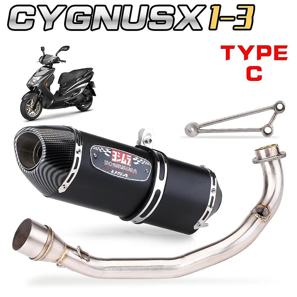 Loerss Motorcycle Exhaust Silencer Tube, Mid Section Adapter Tube For Yamaha Bws 125 150 Zuma125 Cygnus X Smax TYPE-C