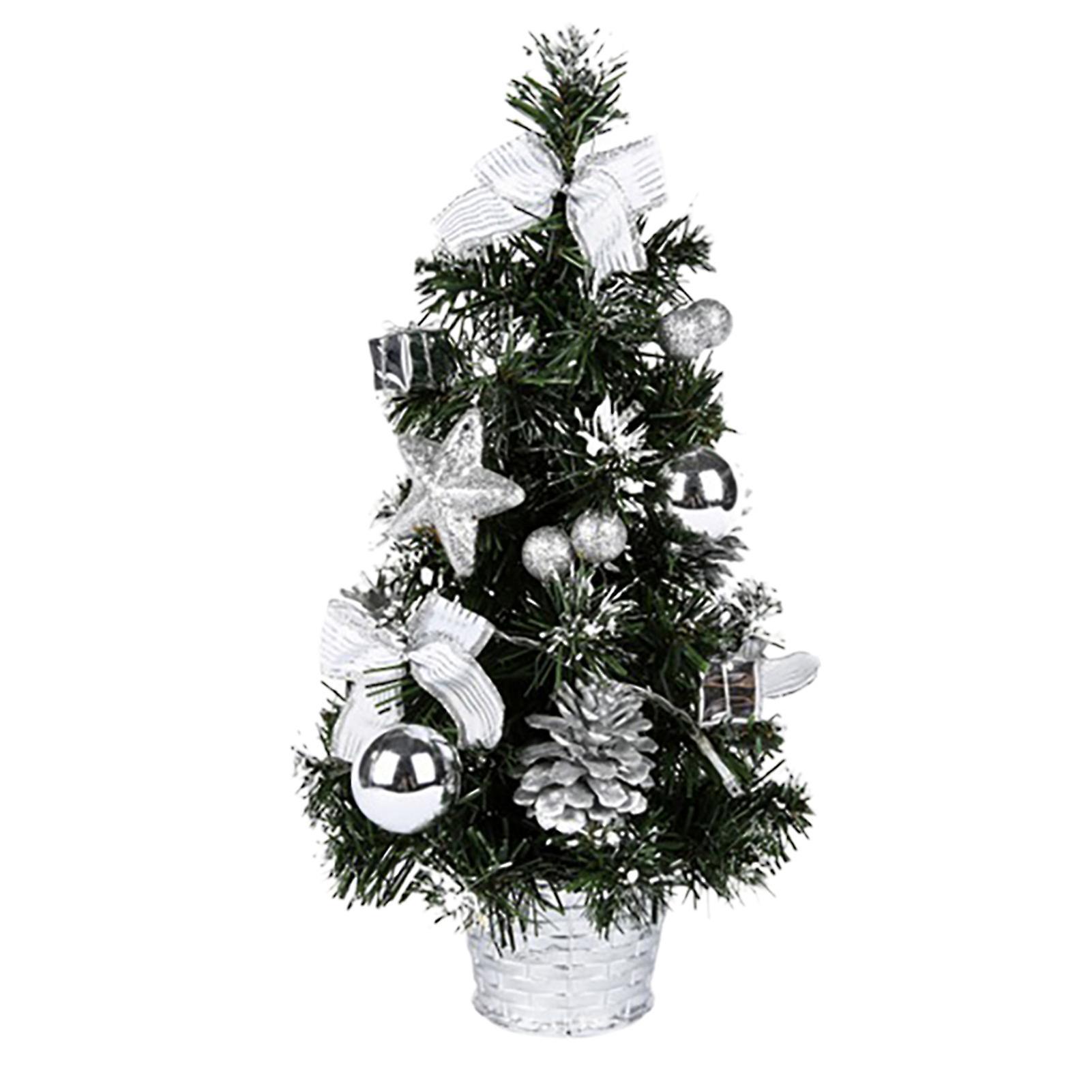 Wharick Luminous Christmas Tree Compact Flame Retardant PVC Artificial Christmas Tree with LED String Lights ation Silver