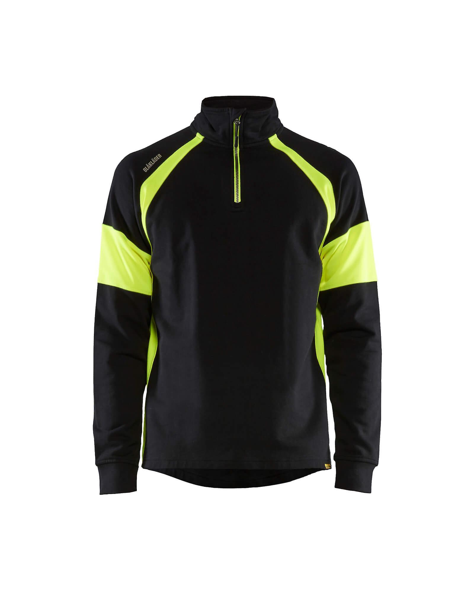 Blaklader 3550 sweatshirt hi-vis panels - mens (35501158) Black/yellow Xs