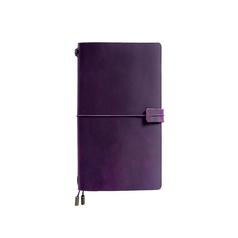 Slowmoose Leather Notebook Handmade Vintage Diary Purple A5 Size 22x15.5cm