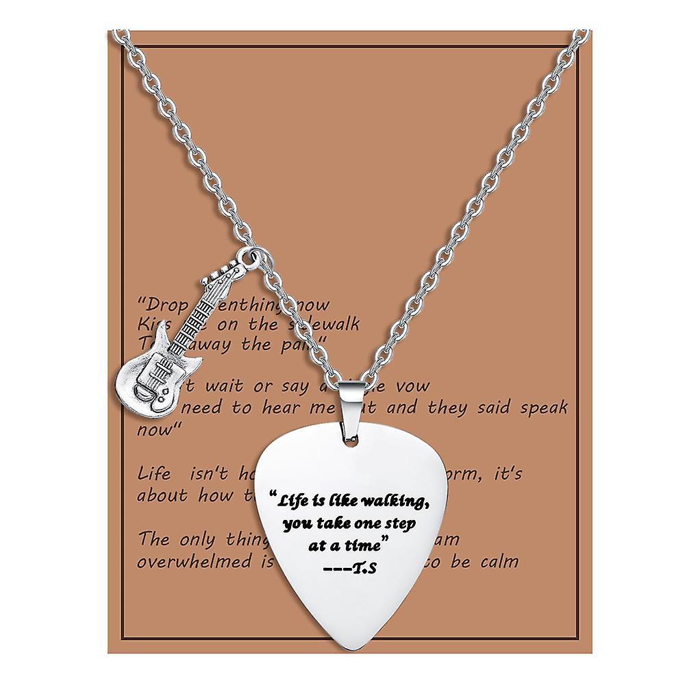 Bestdaily Taylor Swift Quotes Guitar Pick Necklace Outfits Jewelry Accessories Inspired Gifts For Ts Fans Music Lovers Swiftie Womens Girls Friends...