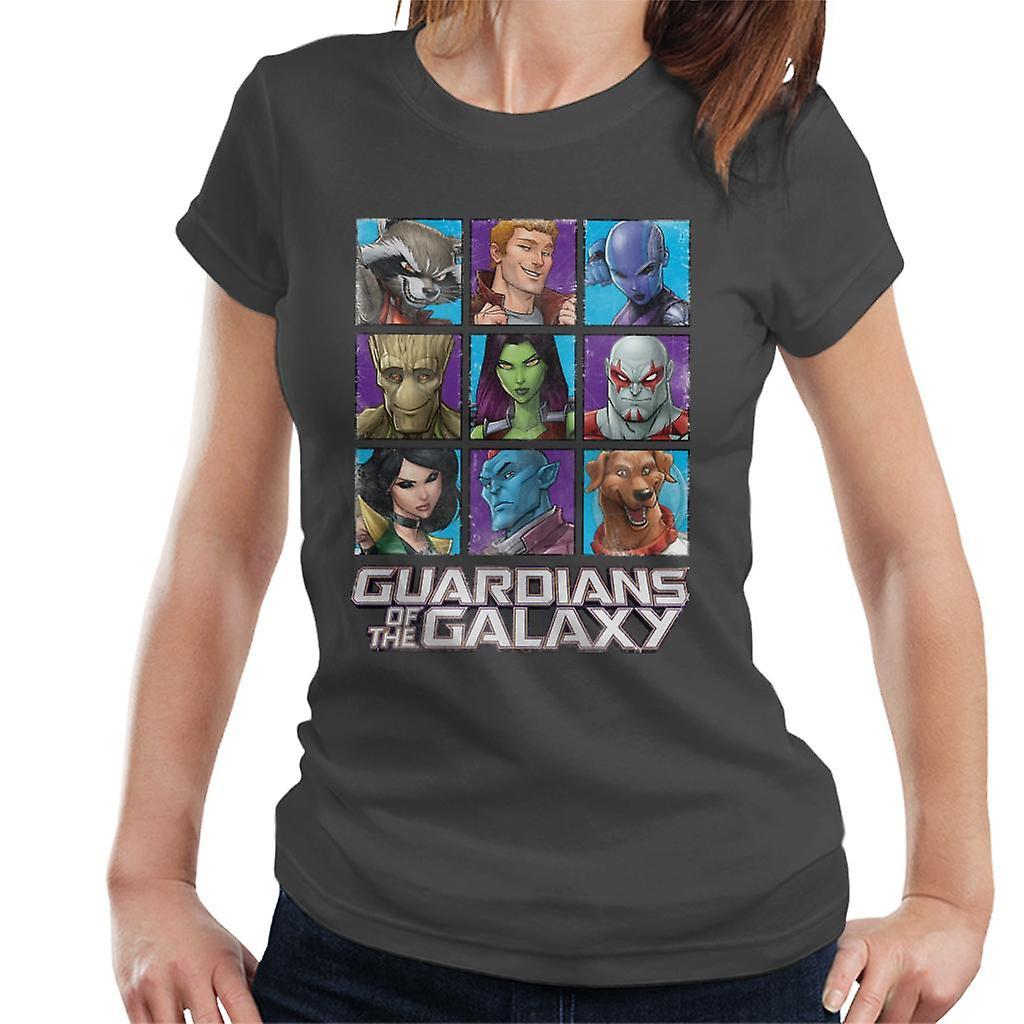 Marvel Guardians Of The Galaxy Extended Crew Women's T-Shirt Charcoal XX-Large