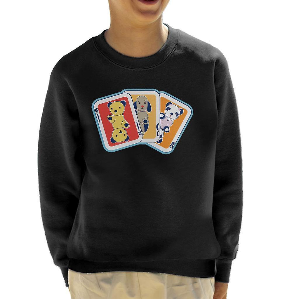 Sooty Playing Card Trio Kid's Sweatshirt Black X-Large (12-13 yrs)