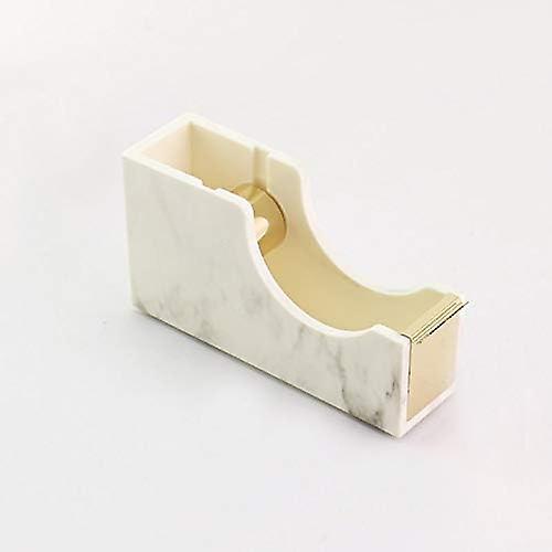 Hrhmv Tape Dispenser Desk White Marble Tape Cutter Metal Core Cute Tape Holder Office Supplies Gold