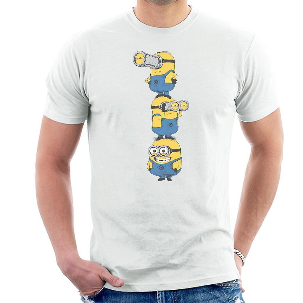 Despicable Me Minions Standing Tower Men's T-Shirt White Small