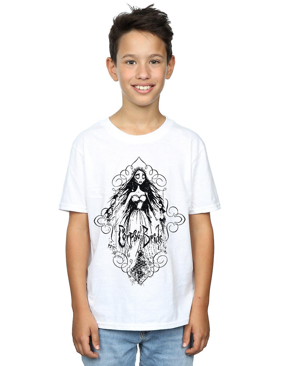 Absolute Cult Corpse Bride Boys Sketched Bride T-Shirt Sport Grey 7-8 Years