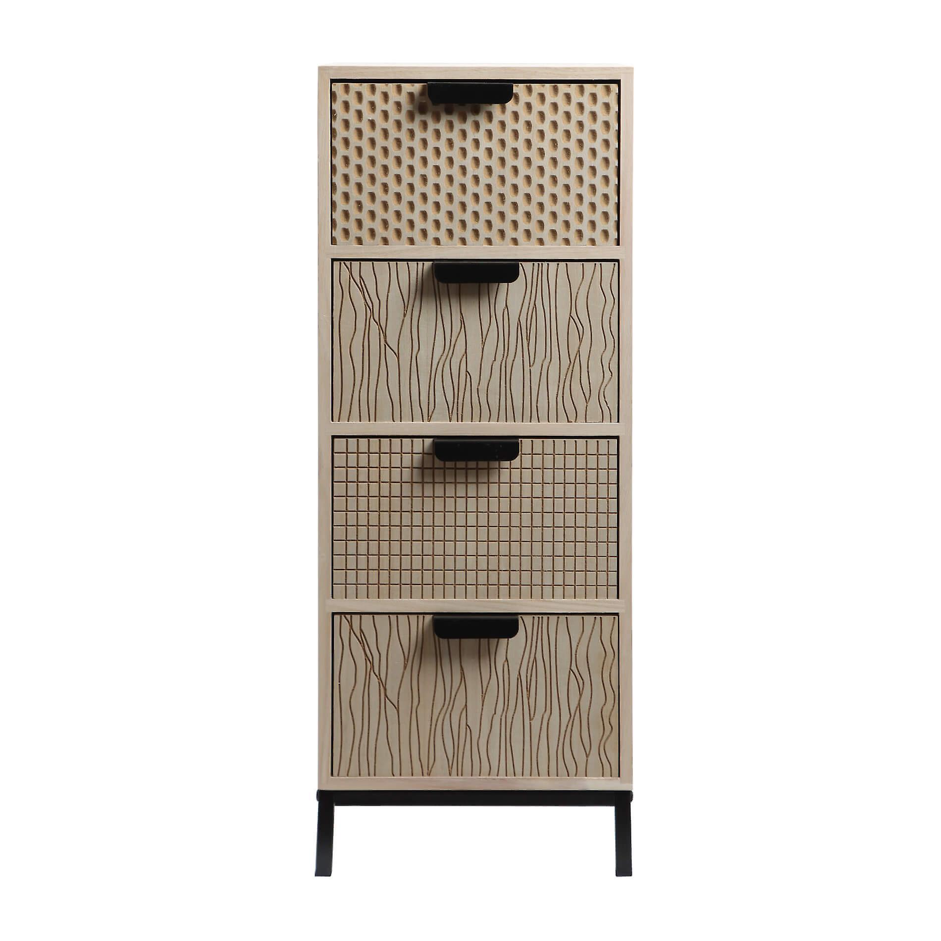 Mobili Rebecca Rebecca Furniture Chest of Drawers with 4 Drawers in Wood and Metal Modern Style