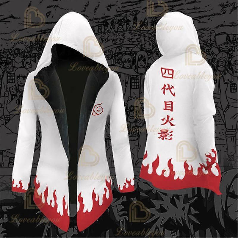 Ghygv Namikaze Minato Cosplay Jacket Trench Robe Akatsuki Cloak Halloween Carnival Costume Men Women Hooded Cape Coat XXL