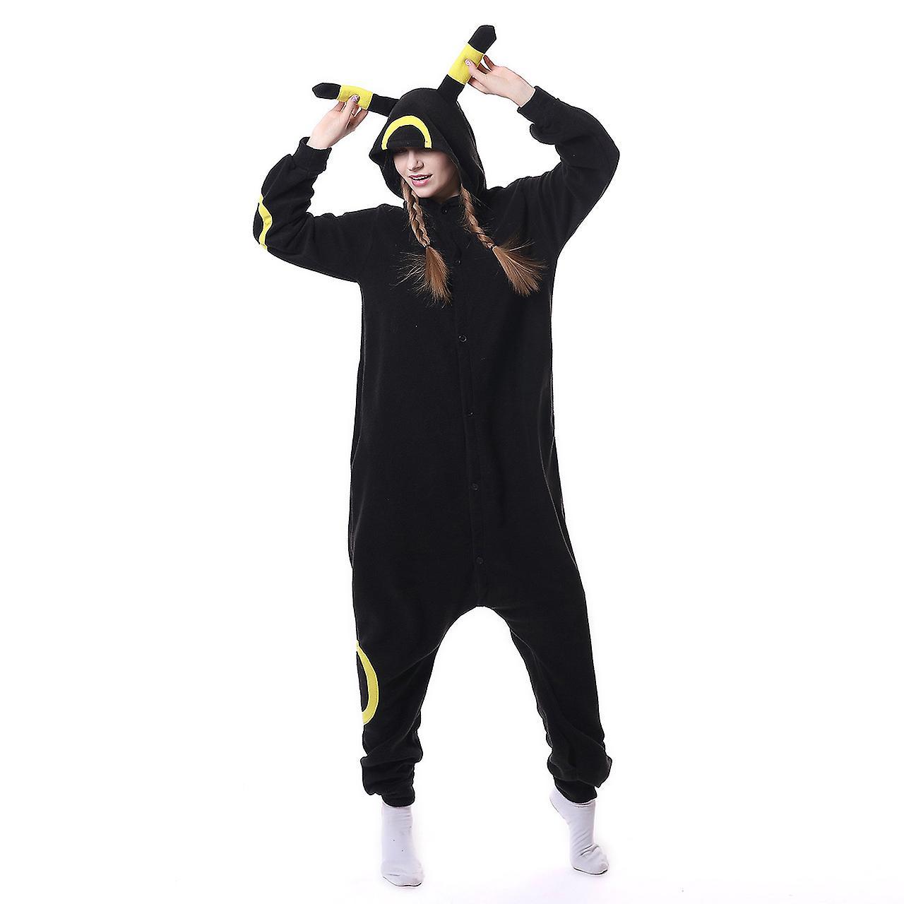 ILWHE Umbreon Pajamas Cartoon Costume Jumpsuit Halloween Cosplay XL