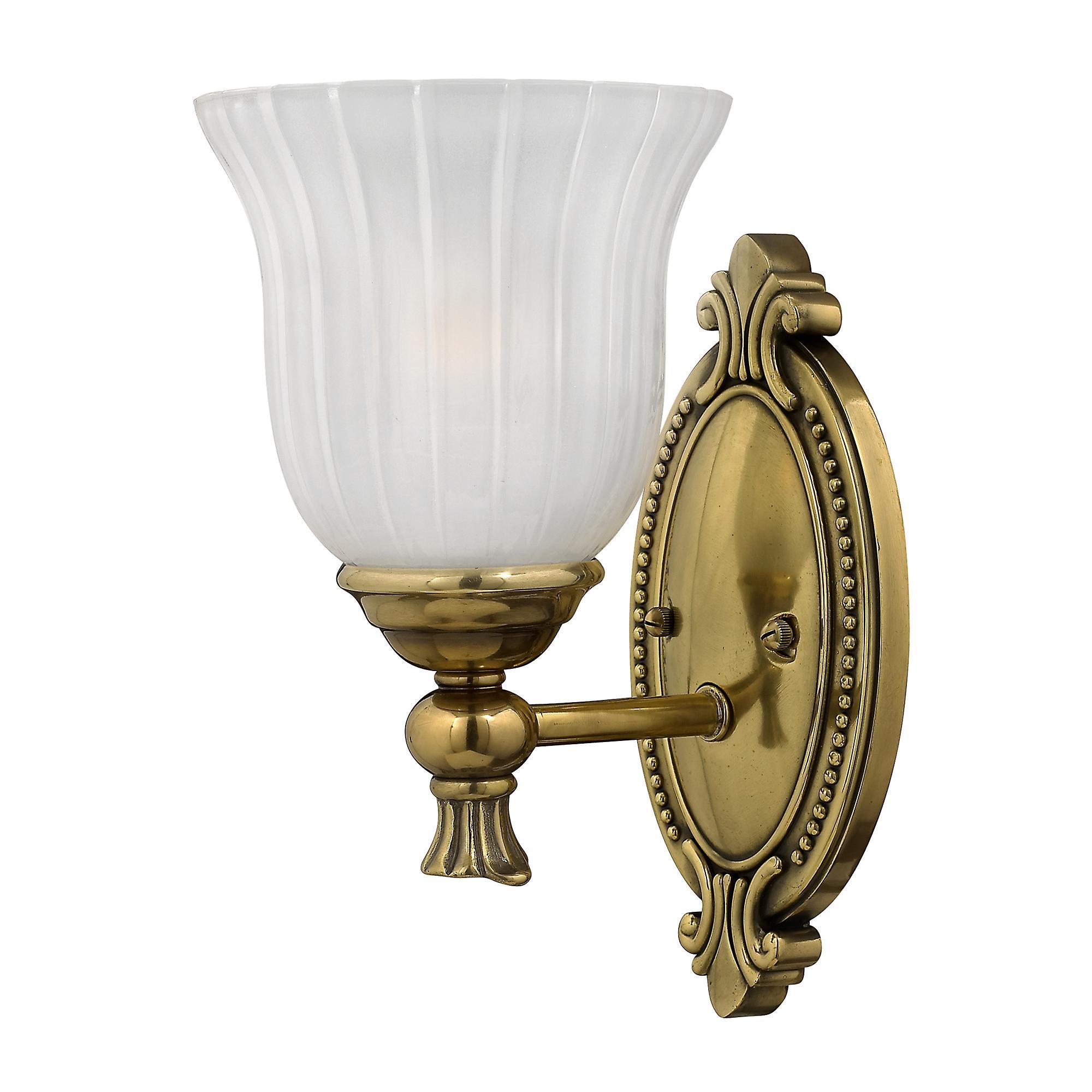 Francoise 1 Light Bathroom Wall Light Burnished Brass IP44 G9