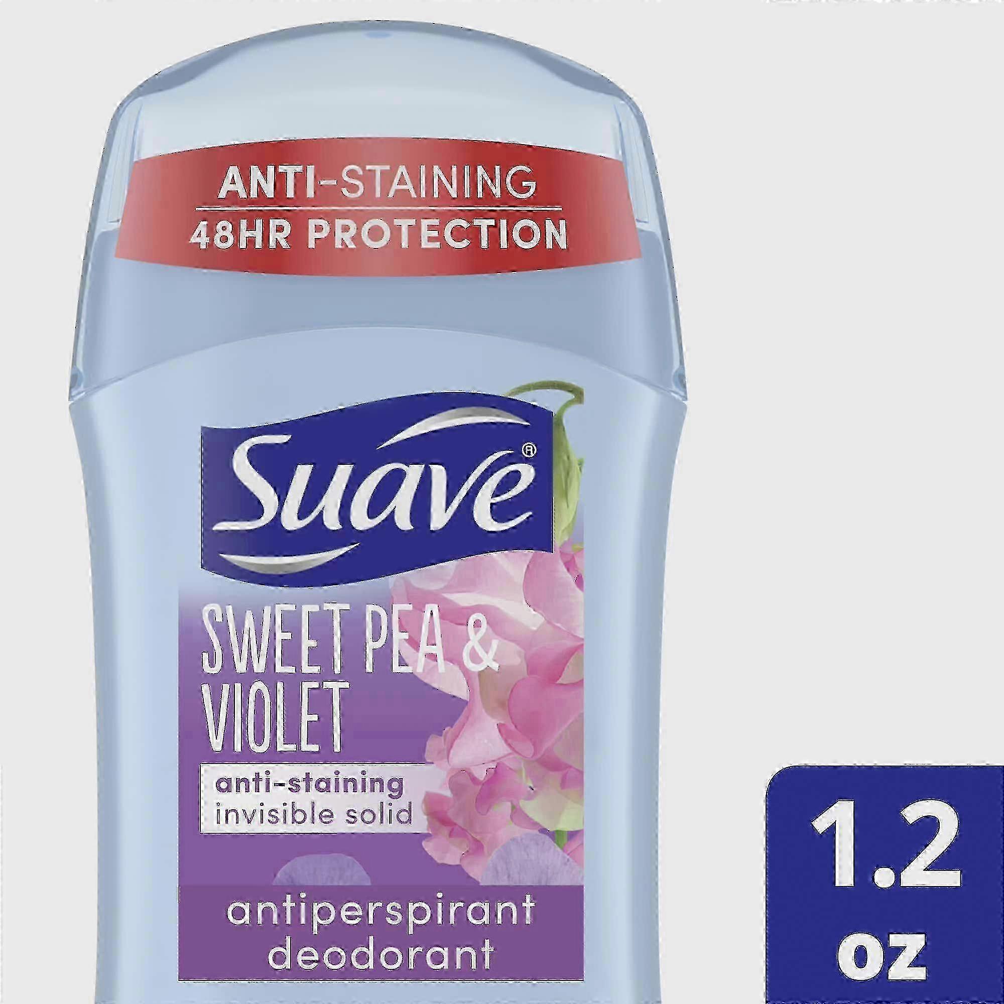 Suave Deodorant Antiperspirant Deodorant Stick, Sweet Pea Violet, 1.2 Oz