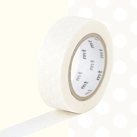 Masking tape with dots - White - 1,5 cm x 7 m