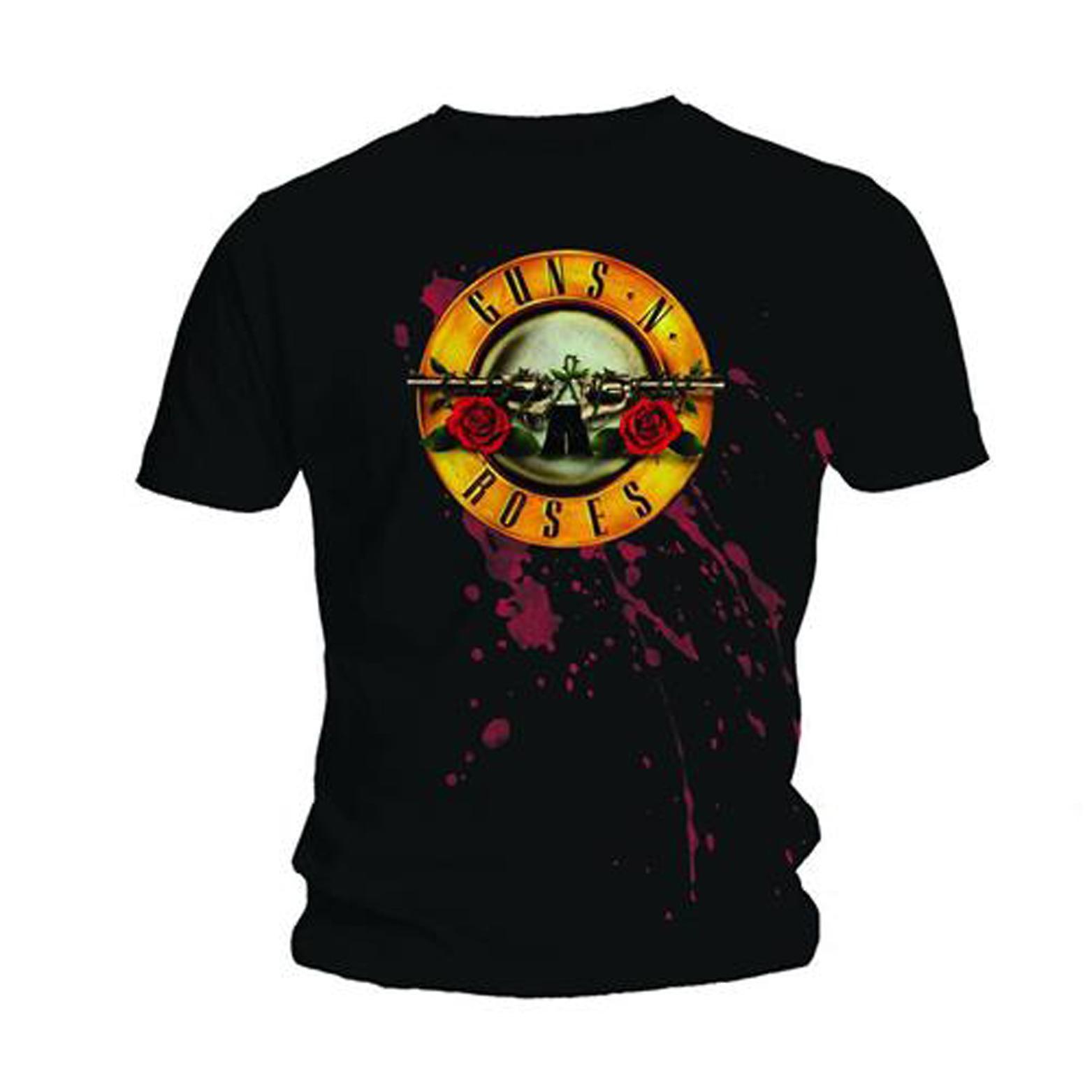 Bitcruncher Mens Guns n Roses Bullet Logo Slash Axl Rose Official Tee T-Shirt Mens Black L