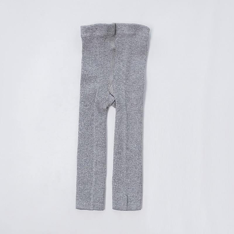 Slowmoose Knitted Baby Pants, Flexible Warmer Leggings Gray 12M