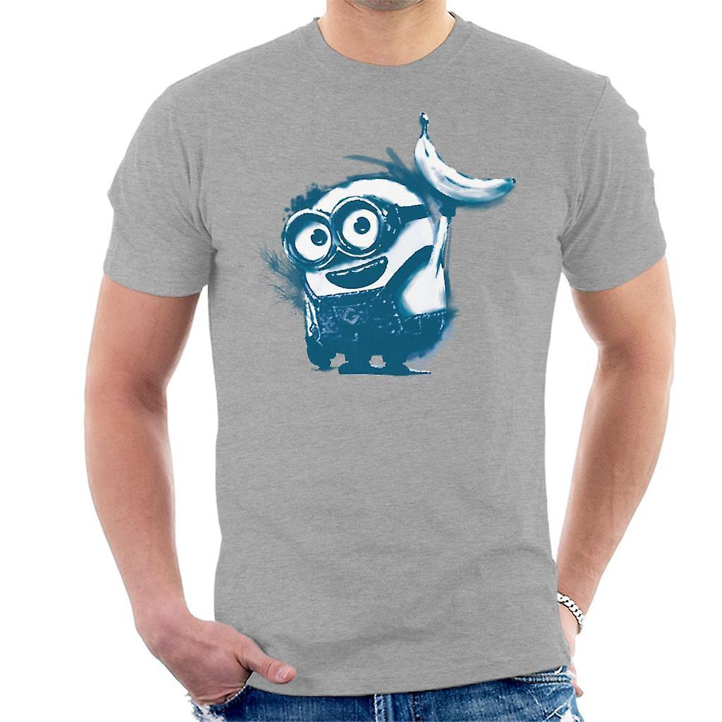 Despicable Me Bob The Minion Banana Art Men's T-Shirt Heather Grey X-Large