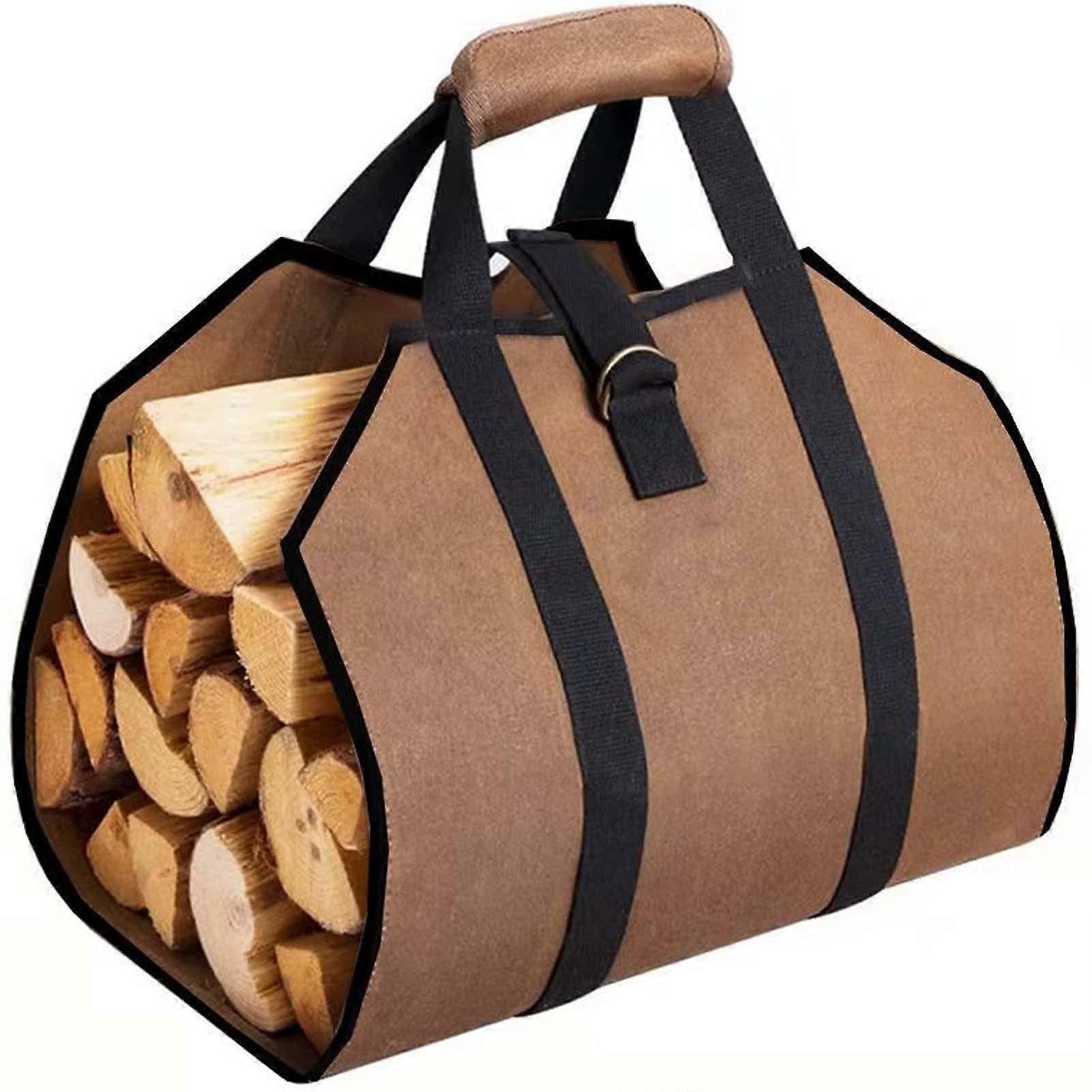 Mintian Log Carrier Firewood Tote Rack, Wood Stove Accessories Bag Storage, Fireplace Wood Bag Large Capacity, Wood Carrier for Camping, Canvas Tot...