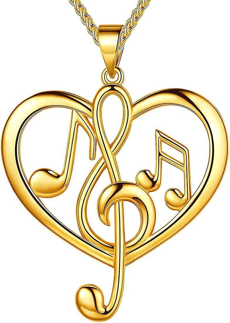 Sunset Women's Musical Note Silver/18k Gold Black Gun Plated Treble Clef Music