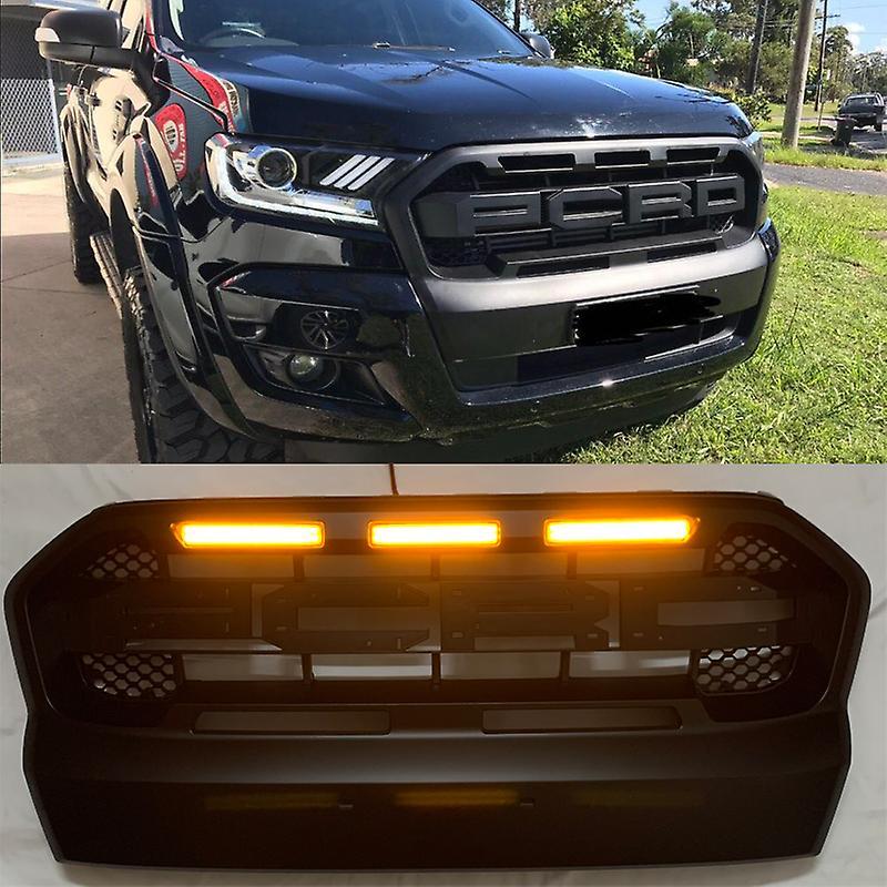 Auto Parts Grills For Ranger T7 Raptor Wildtrak Mk3 Grill Xl Xlt 2015 2016 2017 2018 Auto Cover Front  Grille Grills WHITE ROFD NO LED