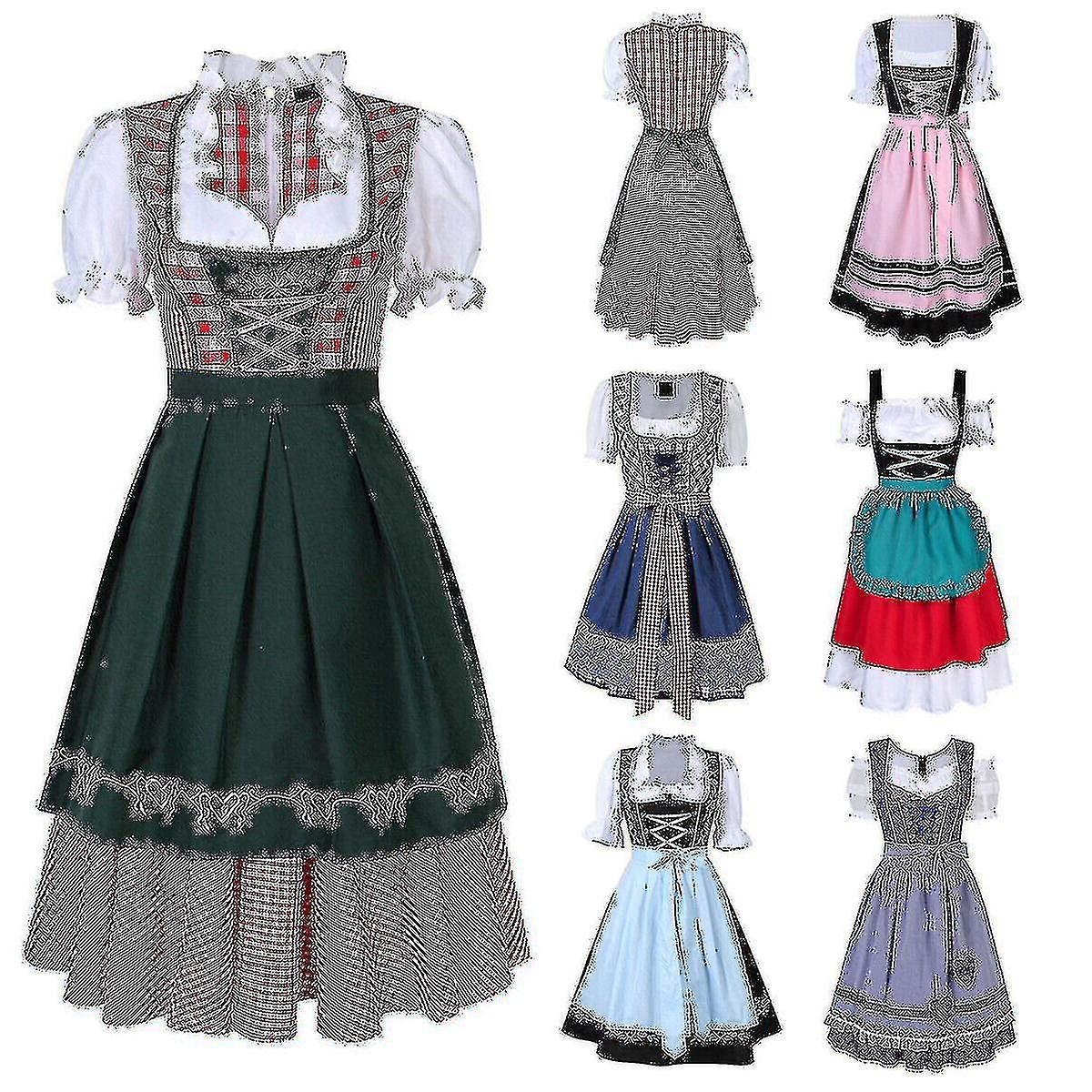 Oktoberfest Costume Outfit For Adult Women German Oktoberfest Costume Green XL