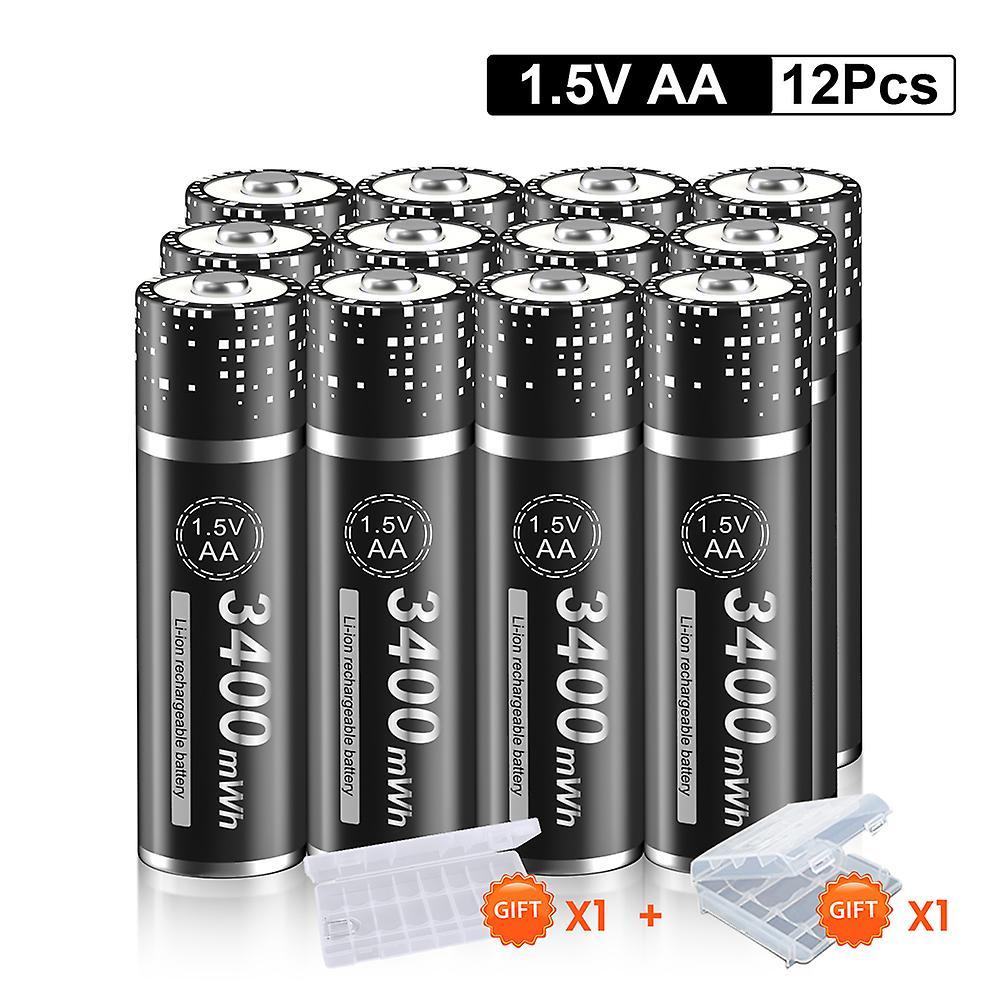 12pcs Palo Aa Batteries 1.5v Lithium Aa Rechargeable Batteries